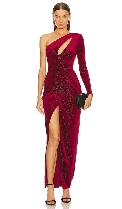 Michael Costello X Revolve Tallulah Gown In Burgundy