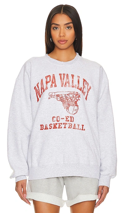 Firstport Napa Valley Basketball Rugged Crewneck Sweatshirt In Light Grey