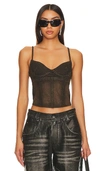 Miaou Brown Kiko Denim Tank Top In Brown