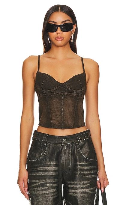 Miaou Brown Kiko Denim Tank Top