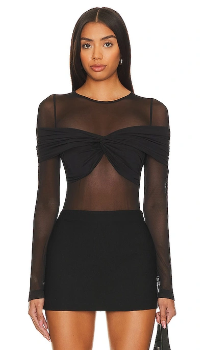 Misha Nerida Mesh Bodysuit In Black