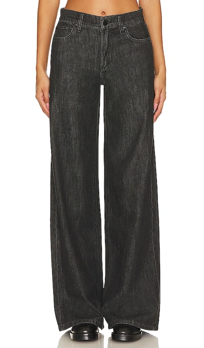 Alice And Olivia Trish Low Rise Baggy Jean – Smooth Black In Black