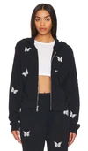 LAUREN MOSHI LACHELLE CROP ZIP UP HOODIE