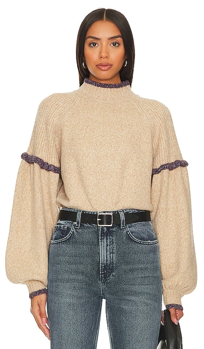 Joie Shiloh Mock-neck Blouson-sleeve Jumper In Natural