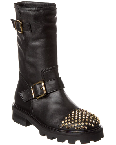 Jimmy Choo Biker Ii Leather Boot In Black