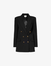 Frame Womens Black Double-breasted Slim-fit Woven Blazer In Black