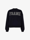 Frame Womens Navy Brand-embroidered Cotton-blend Sweatshirt