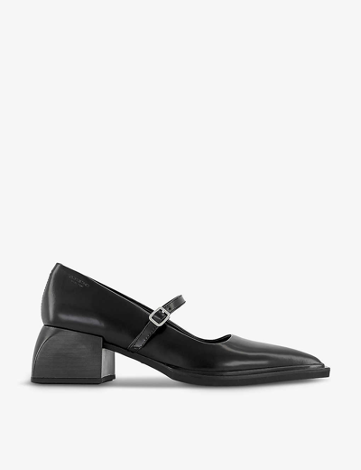 Vagabond Vivian Leather Mary-jane Courts In Black