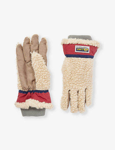 Elmer Teddy Brand-patch Wool Gloves In Cream