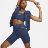 Nike Women's Go Firm-support High-waisted 8" Biker Shorts With Pockets In Blue