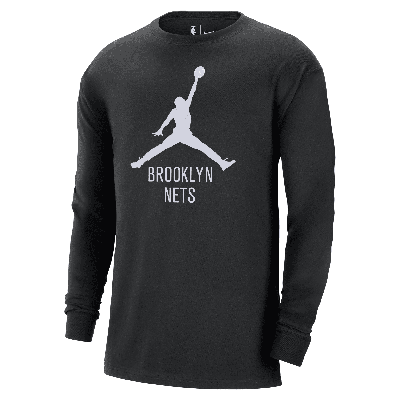Jordan Men's Brooklyn Nets Essential  Nba Long-sleeve T-shirt In Black