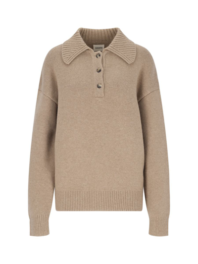 Khaite Bristol Cashmere-blend Sweater In Beige