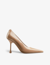 Jimmy Choo Womens Biscuit Ixia Tonal-stitching Leather Heeled Courts In Brown