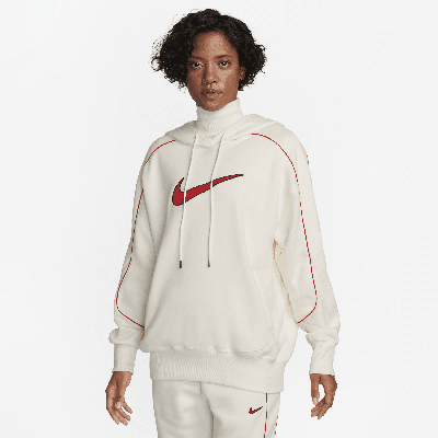 Nike Women's  Sportswear Oversized Fleece Pullover Hoodie In White