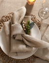 THE WHITE COMPANY THE WHITE COMPANY NATURAL SPARKLE FESTIVE LINEN NAPKINS SET OF 4