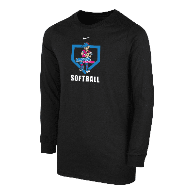Nike Big Kids' Baseball Long-sleeve T-shirt In Black