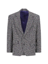 Needles Single-breasted Tweed Blazer In Grey