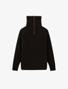 Soeur Womens Brown Visby Quarter-zip Funnel-neck Relaxed-fit Jumper In Brown