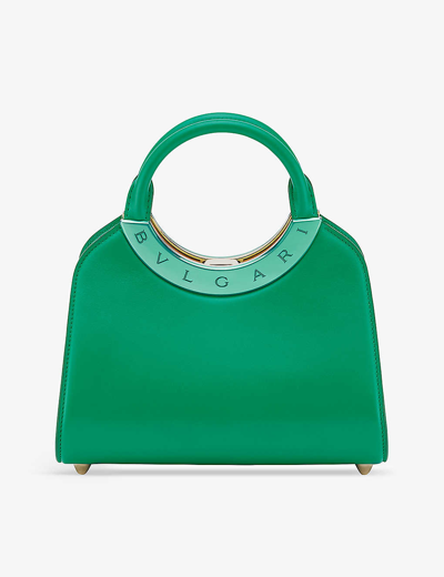 Bvlgari Womens Green Roma Small Leather Top-handle Bag
