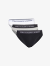 Polo Ralph Lauren Mens Multi Branded-waist Stretch-cotton Briefs Pack Of Three In Multi-coloured