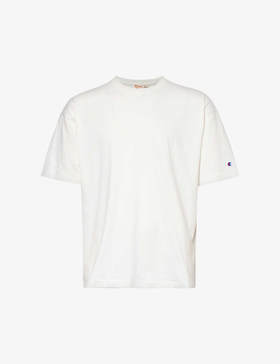 Champion Brand-appliqué Regular-fit Cotton-jersey T-shirt In Cream