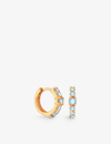 ASTRID & MIYU ASTRID & MIYU WOMEN'S GOLD HOOP 18CT YELLOW GOLD-PLATED RECYCLED STERLING-SILVER AND MOONSTONE HUGGI