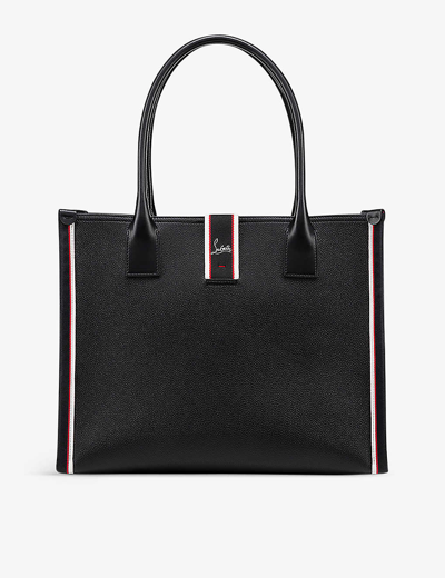 Christian Louboutin Nastroloubi Grained-leather Tote Bag In Black