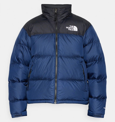 Pre-owned The North Face Retro Nuptse Daunen Winterjacke Für Herren Grösse M Navy Blau