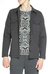 Civil Society Snap Front Knit Jacket In Heather Charcoal