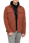 Civil Society Snap Front Knit Jacket In Rust