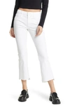 Frame Le Crop Mid Rise Cropped Bootcut Jeans In Blanc In Blanc