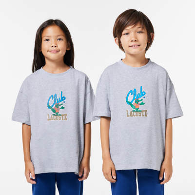 Lacoste Kids' Mascot Print T-shirt - 4 Years In Grey