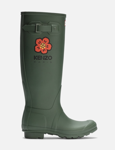 Kenzo Bottes Wellington X Hunter Femme Kaki Fonce In Green