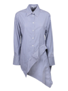 Jw Anderson Deconstructed Blue And White Shirt In Blue