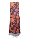 La Doublej Column Floral-jacquard Midi Dress In Brown