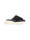 Rick Owens Geth Leather Platform Slides In Black
