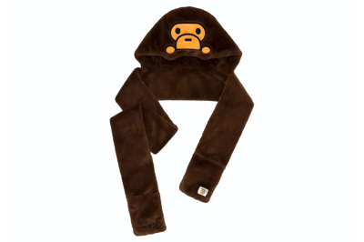 Pre-owned Bape Baby Milo Scarf Brown