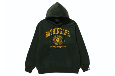 Pre-owned Bape College Graphic Pullover Hoodie Green