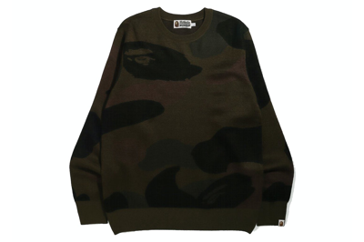 Pre-owned Bape Giant 1st Camo Wide Fit Knit Green