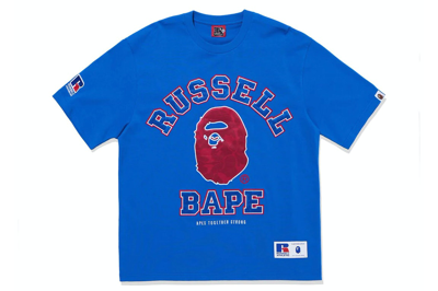 Pre-owned Bape X Russell Tee Blue