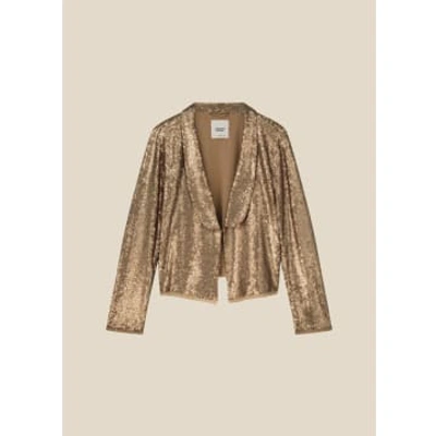 Summum Woman Sequin Jacket In Gold