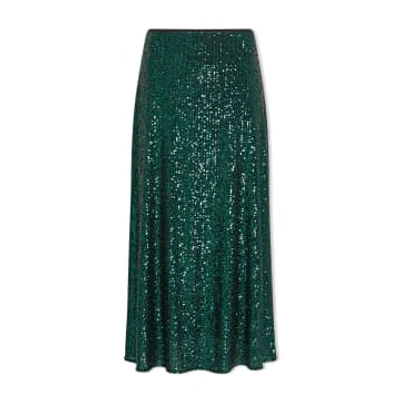 Cefinn Scarlett Sequined Tulle Midi Skirt In Green