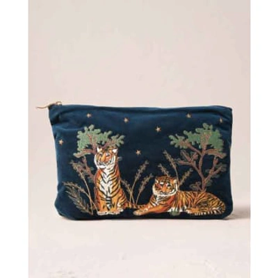 Elizabeth Scarlett Tiger Everyday Pouch Velvet Ink Blue