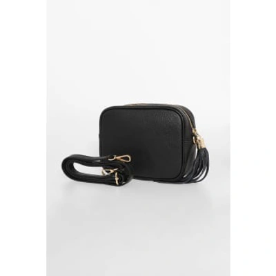 Msh Black Italian Leather Camera Bag