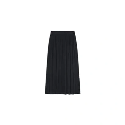Grace & Mila Luz Shimmer Pleated Long Skirt In Black