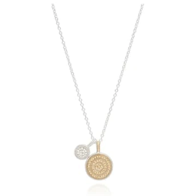 Anna Beck Circle Of Life Dual Divided Disk Necklace In Gold