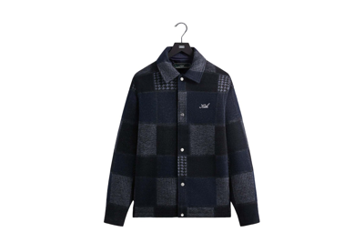 Pre-owned Kith Patchwork Wool Coaches Jacket Nocturnal