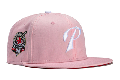 Pre-owned New Era X Hat Club San Diego Padres 40th Anniversary Patch P Strawberry Jam 59fifty Fitted Hat Pink