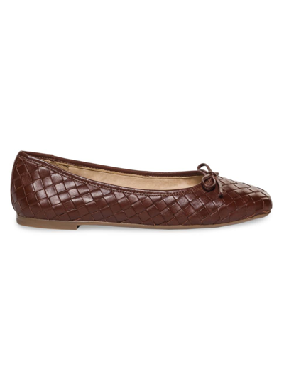 Bernardo Gwynn Woven Ballet Flats In Mahogany Glove Le