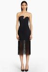 Amanda Uprichard Strapless Puzzle Dress With Fringe In Black